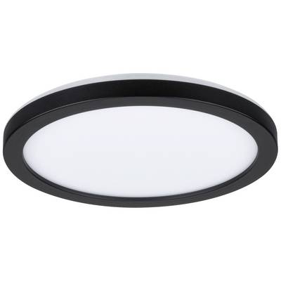 Runde schwarze LED-Deckenleuchte mit weißem Lichtdiffusor, geeignet für moderne Innenräume.
