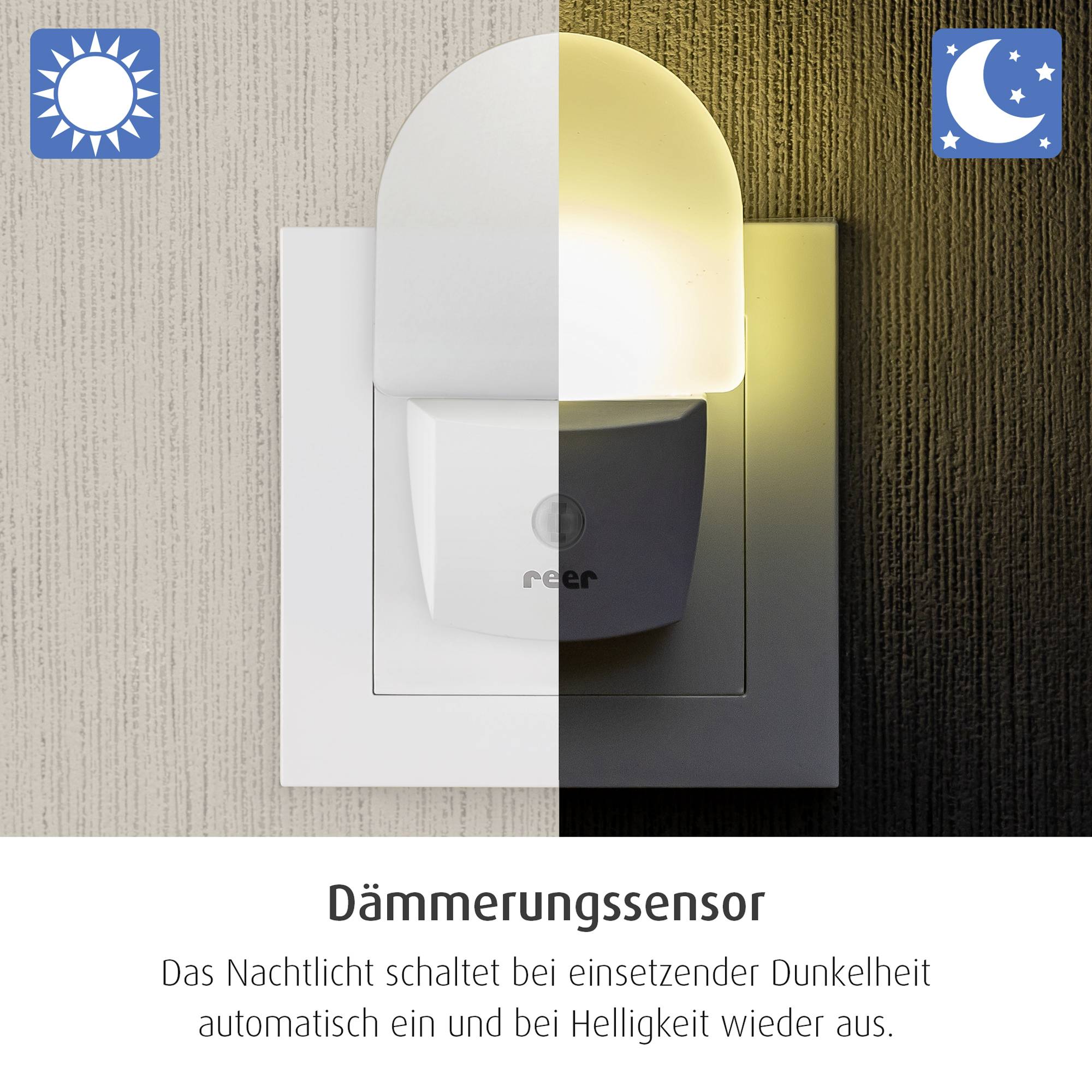 reer NightGuide Nachtlicht für die Steckdose - mit Dämmerungs-Sensor - Orientierungslicht im-12