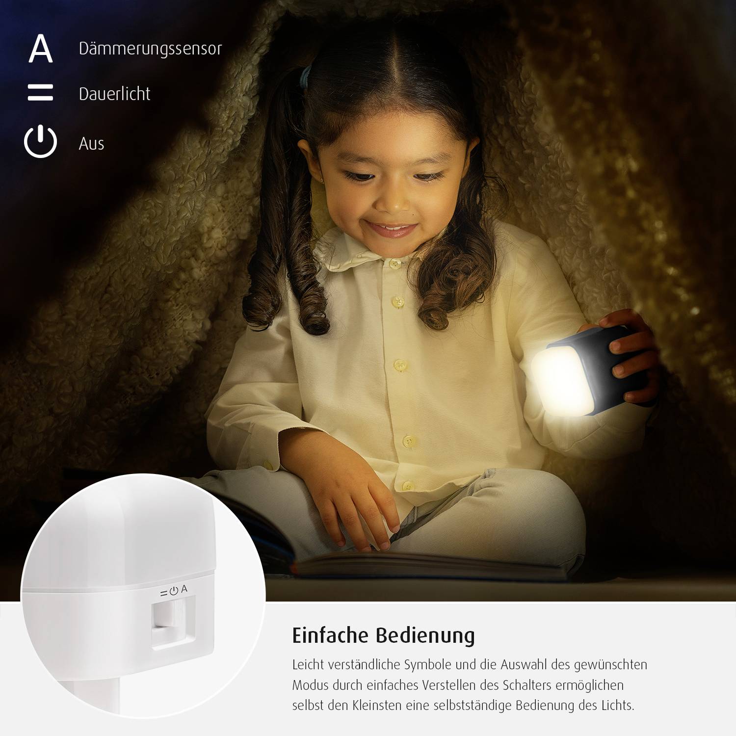 REER 52401 52401 LED-Nachtlicht Quadratisch Mond LED Warmweiß Hellgrau-13