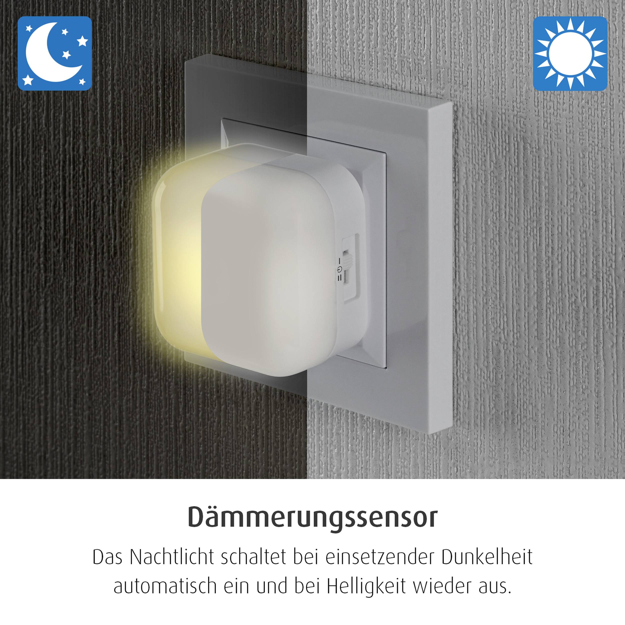 REER 52401 52401 LED-Nachtlicht Quadratisch Mond LED Warmweiß Hellgrau-16