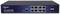 Ein schwarzer Netzwerkswitch mit acht Ethernet-Ports und zwei SFP-Slots. Beschriftung 'ALLNET' und 'Managed PoE Switch'.