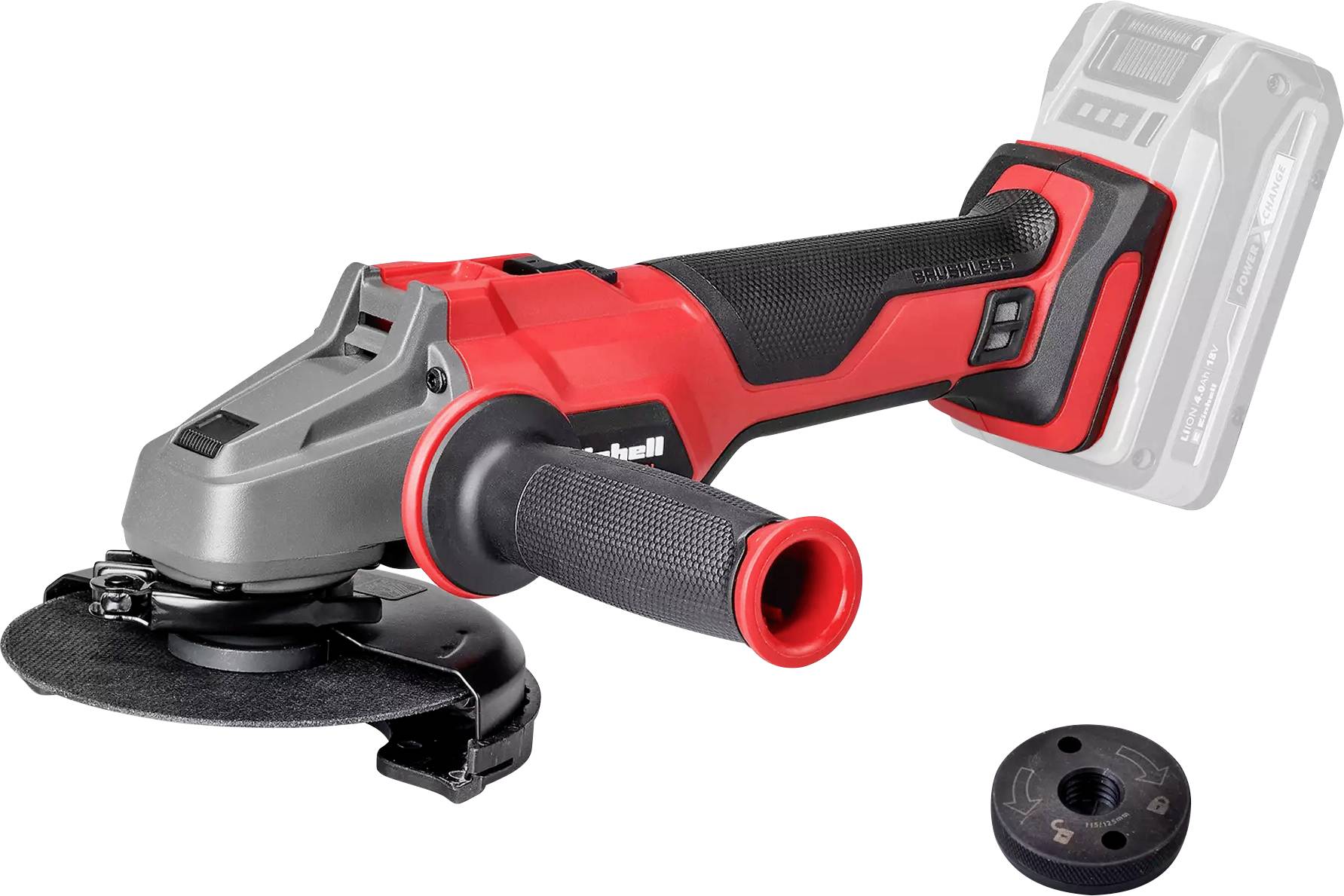 Einhell Professional AXXIO 18/125 Q 4431151 Vinkelslip batteridriven 125 mm exkl. batteri/laddare, Utan laddare, inkl. snabbspännmutter 700 W 18 V