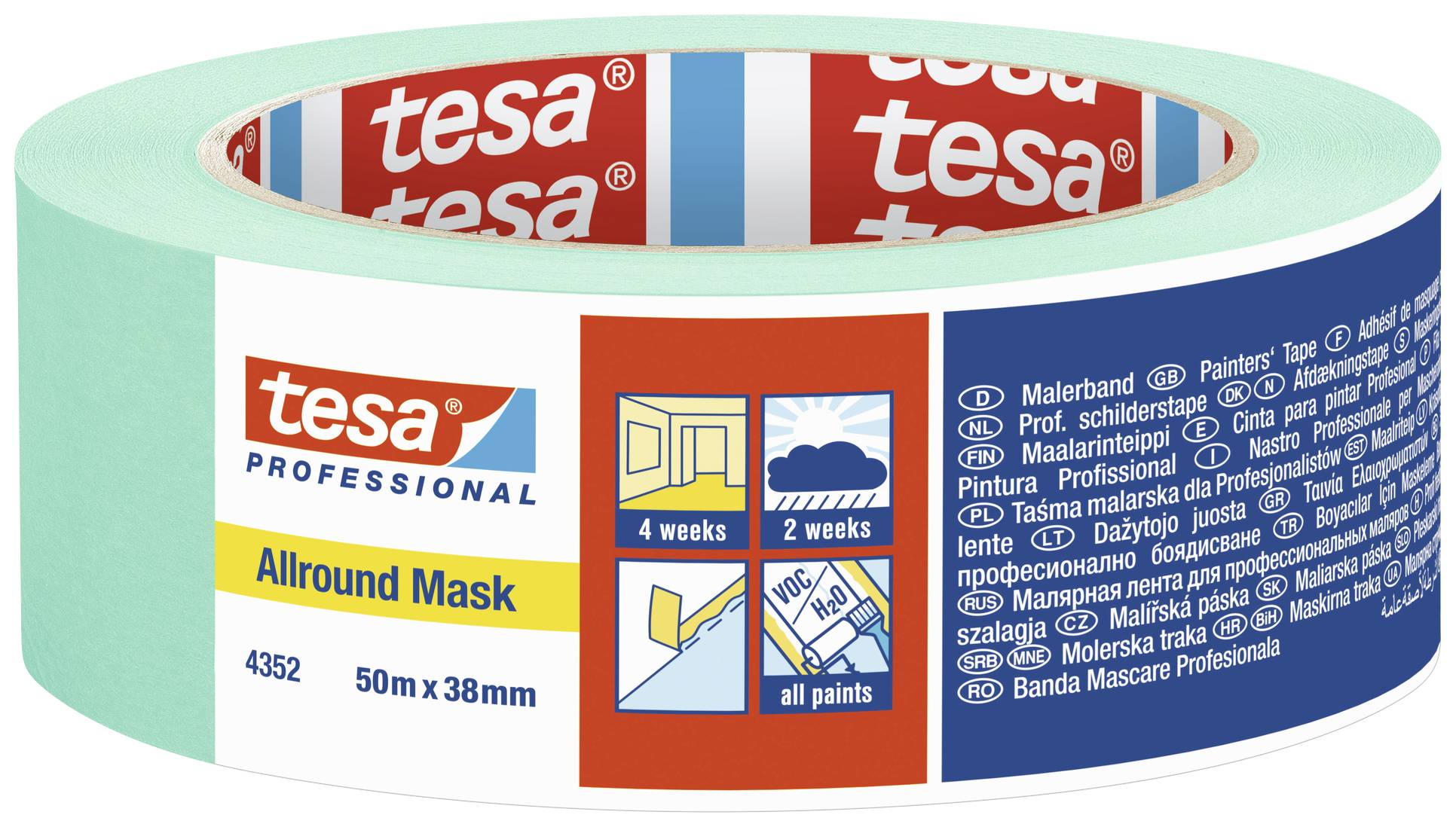 TESA ALLROUND MASK 04352-00003-00 Kreppband Mint (L x B) 50 m x 38 mm 1 St.