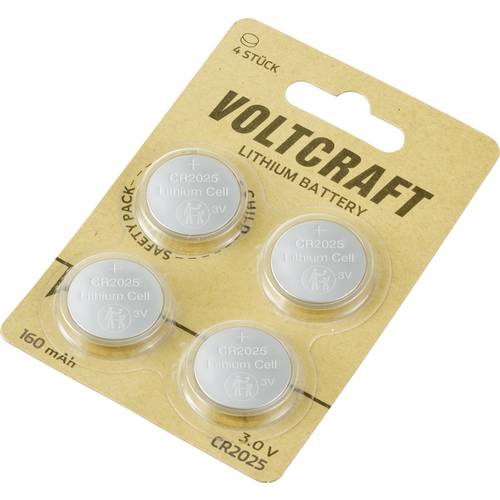 VOLTCRAFT Knopfzelle CR 2025 3 V 4 St. 160 mAh Lithium LM2025