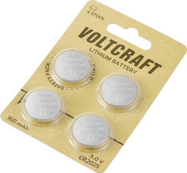 VOLTCRAFT Knopfzelle CR2025 3 V 4 St. 160 mAh Lithium LM2025