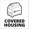 Ein kleines Gerät mit dem Aufdruck 'Einhell', darunter der Text 'COVERED HOUSING'.
