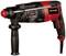 Ein schwarzer und roter Bohrhammer mit Seitengriff und Bohrfutter von Einhell. Er ist elektrisch und für Betonarbeiten geeignet.