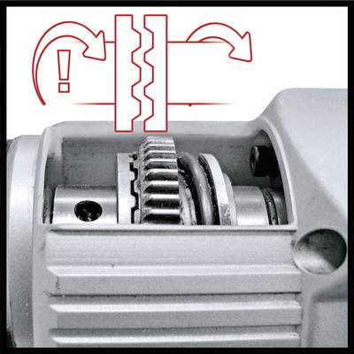 Abbildung zeigt Zahnräder in einem mechanischen Getriebe mit einem Warnsymbol und Hinweisen zur korrekten Montage einer Komponente.
