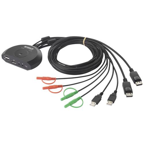 SpeaKa Professional SP-KVM-220 2 Port KVM-Umschalter DisplayPort® 4096 x 2160 Pixel