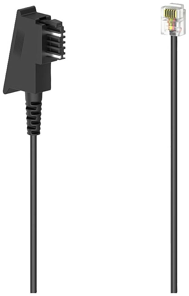 HAMA Telefon (analog) Anschlusskabel [1x TST-Stecker - 1x RJ12-Stecker 6p6c] 3 m Schwarz