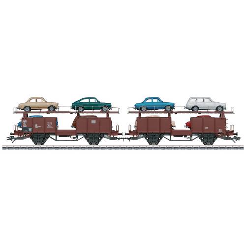 Thumbnail - Märklin 46129 H0 Paar Autotransportwagen Laaes der DB Modellauto-Beladung VW Typ 3 1500 und 1600