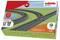 Märklin Eisenbahnschienen-Set Verpackung für Alter 3+. Bild zeigt schwarze Kunststoffschienen, die in einem Kreis und geraden Linien angeordnet sind, mit der Beschriftung "Inhalt".