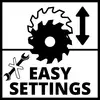 'Easy Settings'-Symbol mit Zahnrad und Schraubenschlüssel, das eine einfache Anpassung von Einstellungen darstellt.
