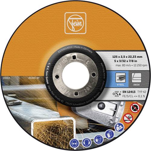 Fein 63709014010 Trennscheibe gekröpft 125 mm 25 St. Stahl, Edelstahl
