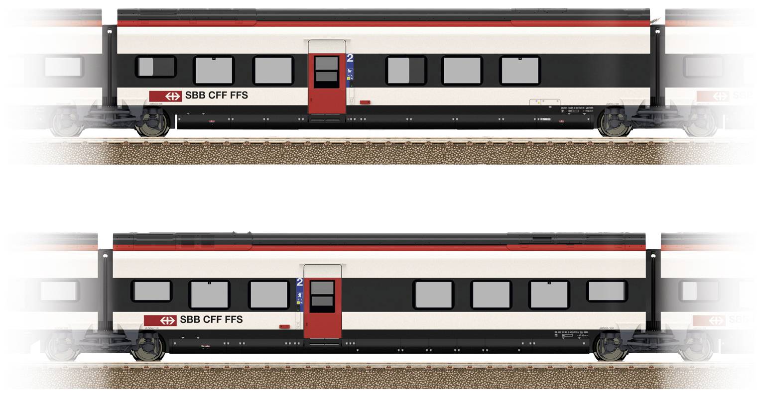 TRIX H0 23282 H0 Ergänzungsset 2 zu Giruno der SBB D(B9) 2.Klasse und E(B8) 2.Klasse