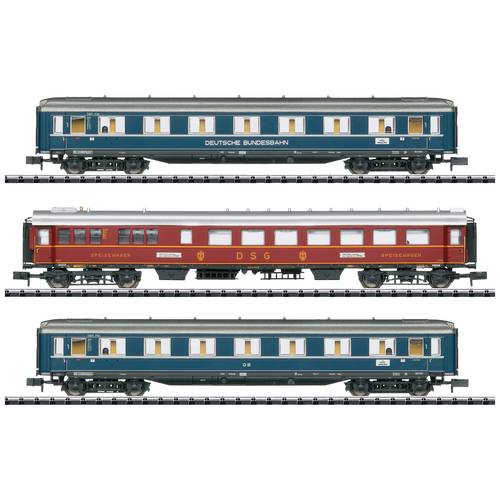 MiniTrix 18259 N 3er-Set Personenwagen F-Zug F41 Senator der DB 1.Klasse A4üe, ABü-38, Speisewagen WR4ü 3er-Set