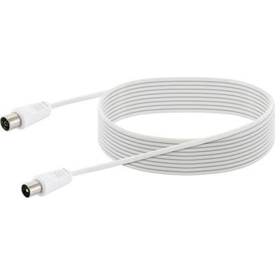 Schwaiger Antennen, SAT Anschlusskabel [1x IEC-Stecker - 1x IEC-Buchse] 7.5 m   Weiß