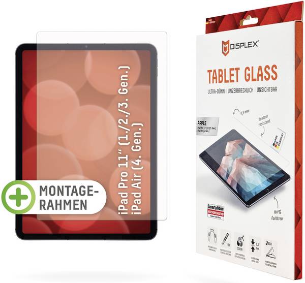 DISPLEX Tablet Glass Displayschutzglas Apple iPad Pro 11" (2018), iPad Pro 11" (2. Gen, 2020), iPad Pro 11" (3. Gen, 2021), iPad Pro 11" (4. Gen, 2022) 1 St. kratzfest 01534