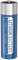 Eine blaue Lithium-Batterie mit der Beschriftung 'Lithium Battery LI-SOCL2 ER14505 3.6V'. Oben ist die Batteriekappe sichtbar.