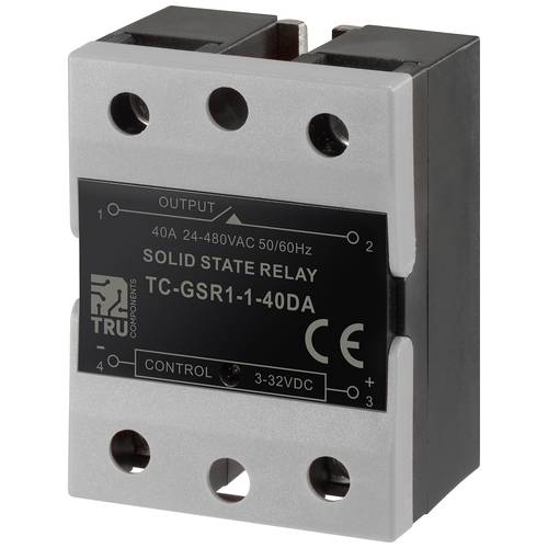 TRU COMPONENTS Halbleiterrelais TC-GSR-1-40DA 40 A Schaltspannung (max.): 480 V/AC Gleichstromschaltung 1 St.