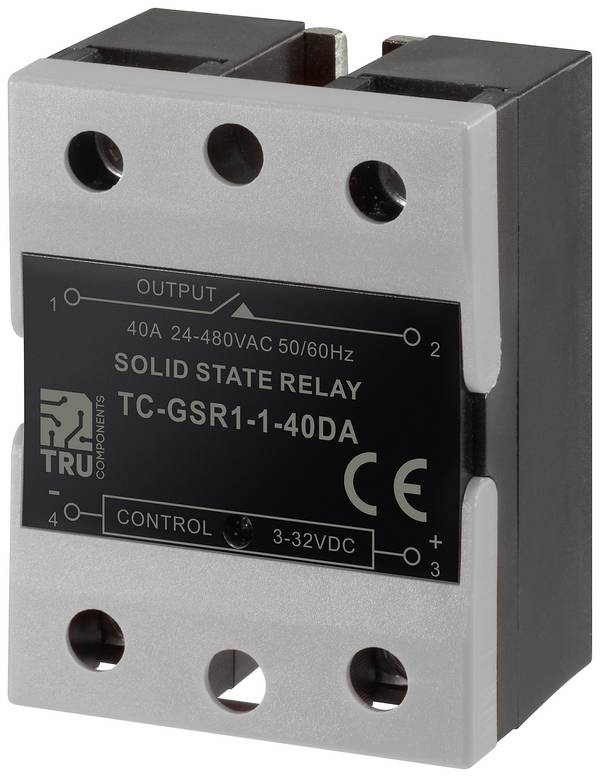 TRU COMPONENTS Halbleiterrelais TC-GSR-1-40DA 40 A Schaltspannung (max.): 480 V/AC Gleichstromschaltung 1 St.