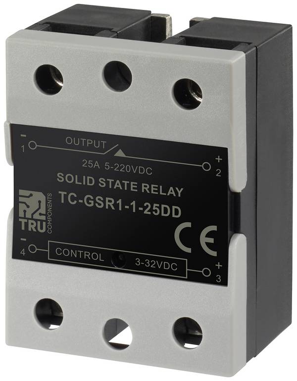 TRU COMPONENTS Halbleiterrelais TC-GSR-1-25DD 25 A Schaltspannung (max.): 220 V/DC Gleichstromschaltung 1 St.