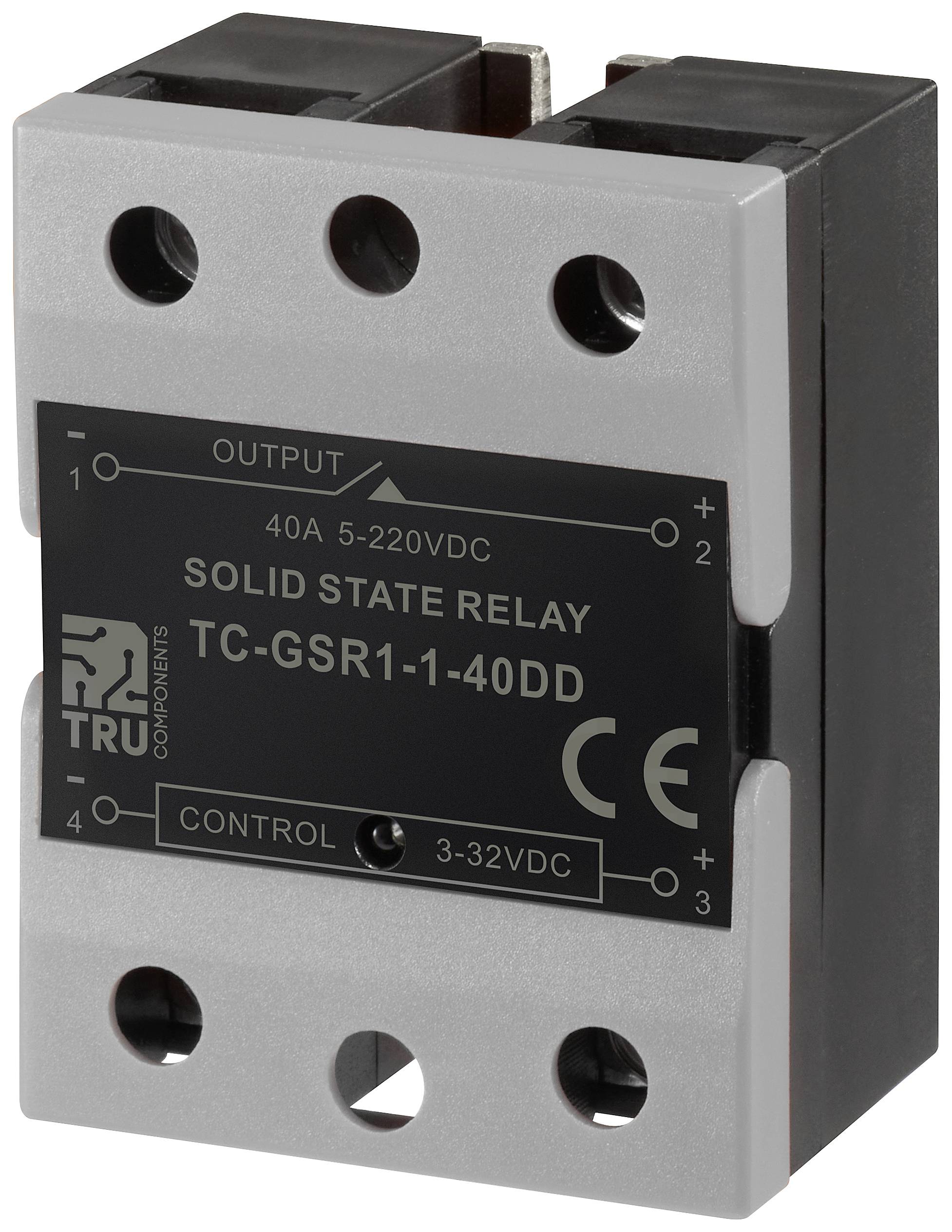 TRU COMPONENTS Halbleiterrelais TC-GSR-1-40DD 40 A Schaltspannung (max.): 220 V/DC Gleichstroms