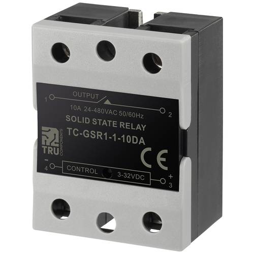 TRU COMPONENTS Halbleiterrelais TC-GSR-1-10DA 10 A Schaltspannung (max.): 480 V/AC Gleichstromschaltung 1 St.