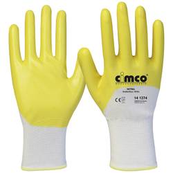 Image of Cimco Nitril gelb/weiß 141273 Nitril Arbeitshandschuh Größe (Handschuhe): 9, L EN 388 1 Paar