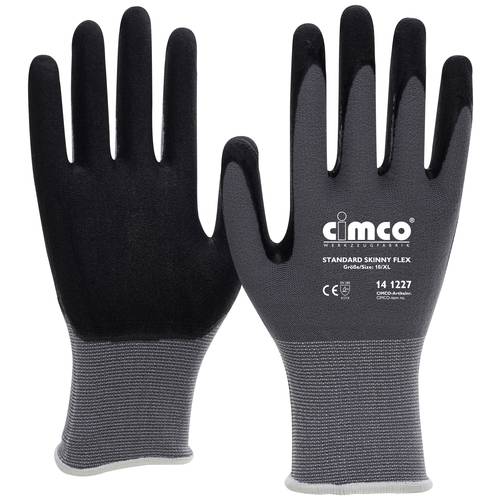 Cimco Standard Skinny Flex schwarz/grau 141266 Strickgewebe Arbeitshandschuh Größe (Handschuhe): 9, L EN 388 1 Paar