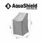 Graue AquaShield-Schutzhülle passt auf Möbel mit Maßen 67x67x110 cm. Schützt vor Witterungseinflüssen.