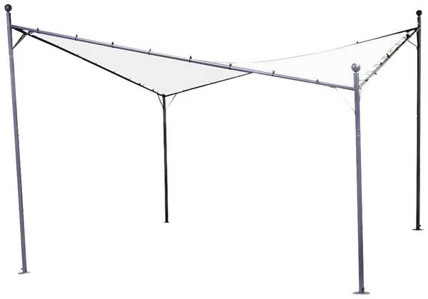 Siena Garden 120399 Berlino Pavillon 400x400 cm Gestell aus Stahl, anthrazit, Bezug aus Polyester, 250g/m² in weiß