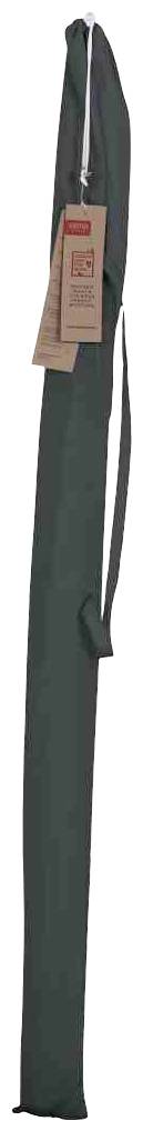 Eine lange, grüne Tragetasche aus Stoff, möglicherweise für Werkzeuge oder Ausrüstungen, mit einem angenähten Etikett oben.