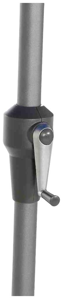 Kurbelmechanismus an einem Stativbein, ermöglicht Höhenverstellung.