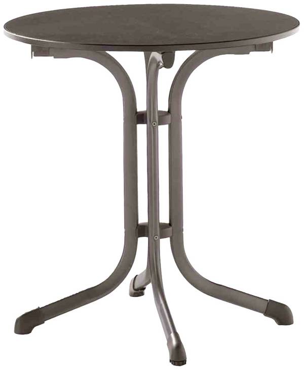 Sieger 3125-55 Bouelvard-Klapptisch vivodur Ø 68 cm, eisengrau/Schieferoptik anthrazit