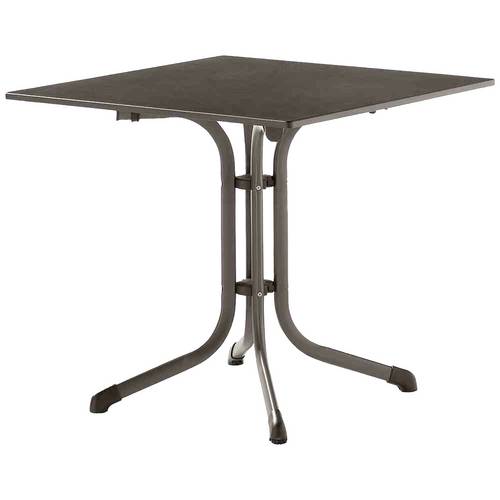 Sieger 3130-55 Bouelvard-Klapptisch vivodur 80x80 cm, eisengrau/Schieferoptik anthrazit