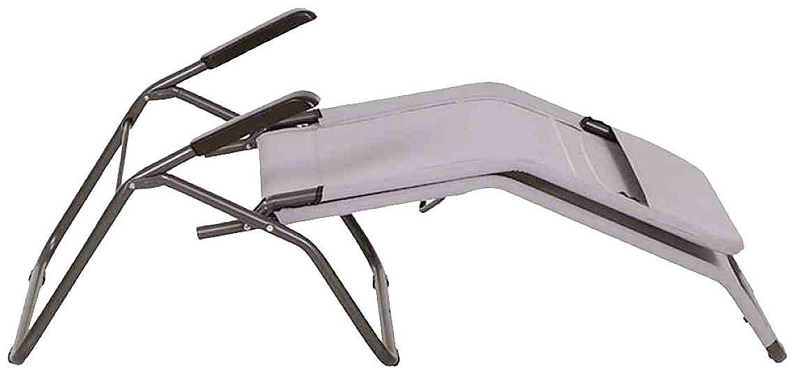 Ein ergonomischer Liegestuhl mit verstellbaren Armlehnen und Liegefläche, ideal zum Entspannen im Garten oder am Strand.