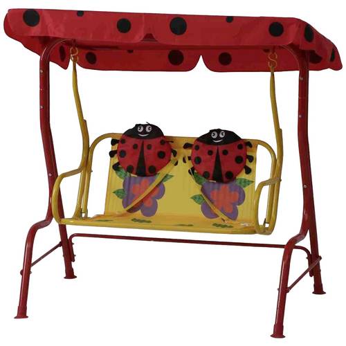 Siena Garden 672612 Marie Kinderschaukel Gestell Stahl rot, Fläche 100% Polyester rot, 75x115x118 cm