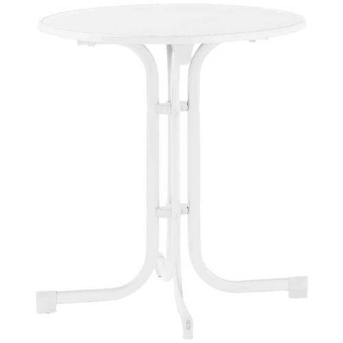 Sieger 207/W Boulevard-Klapptisch Mecalit Ø 70 cm weiß, 4 Füße