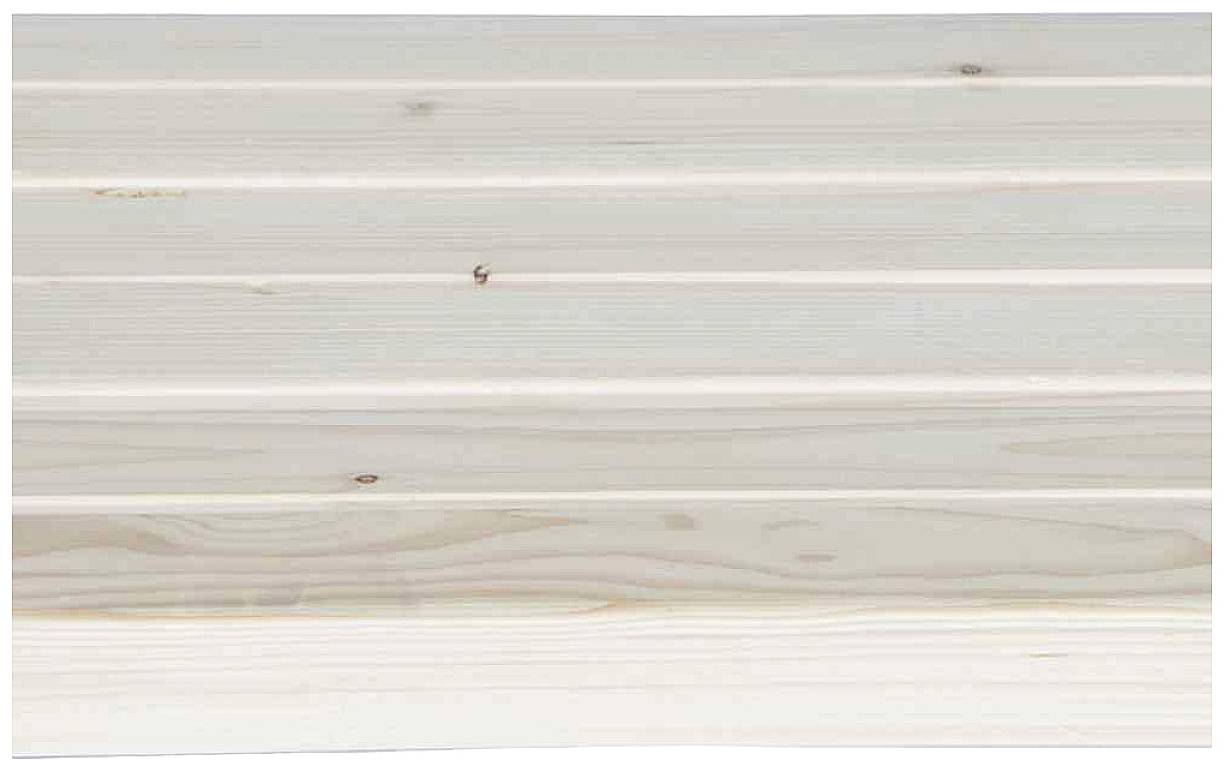 Holzplanken mit horizontal verlaufender Maserung. Die Planken sind hell mit vereinzelten dunklen Knotenstellen sichtbar.