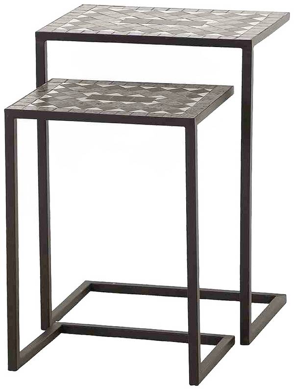 Siena Garden J04669 Como Tischset I, 2-teilig Stahl mit Mosaikoptik