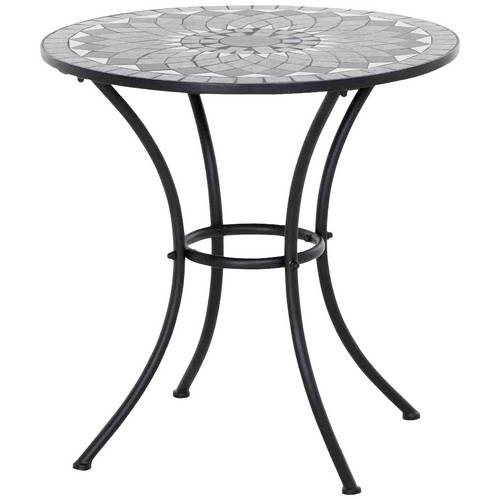Siena Garden J04668 Como Tisch rund Ø 60cm Stahl mit Mosaikoptik