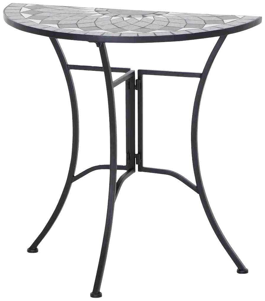 Siena Garden J53783 Como Tisch halbrund 70 Stahl mit Mosaikoptik