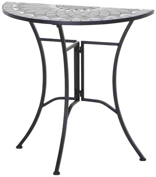 Siena Garden J53783 Como Tisch halbrund 70 Stahl mit Mosaikoptik