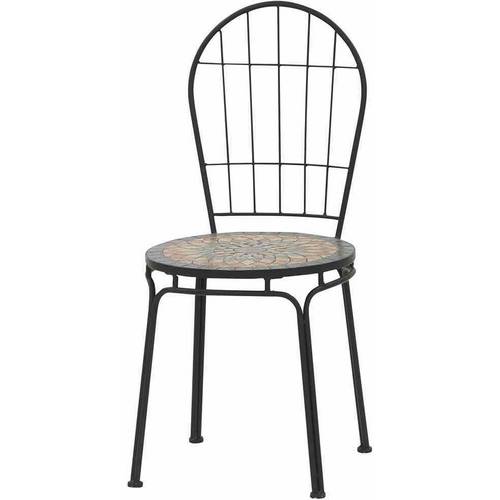 Siena Garden 380811 Prato Stapelstuhl Gestell Stahl schwarz matt, Fläche Keramik mehrfarbig