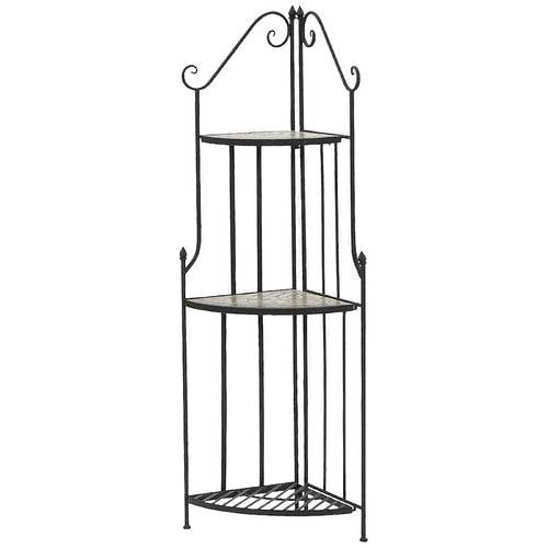 Siena Garden 380825 Eckregal Prato 140 cm Eisen mit Mosaikoptik