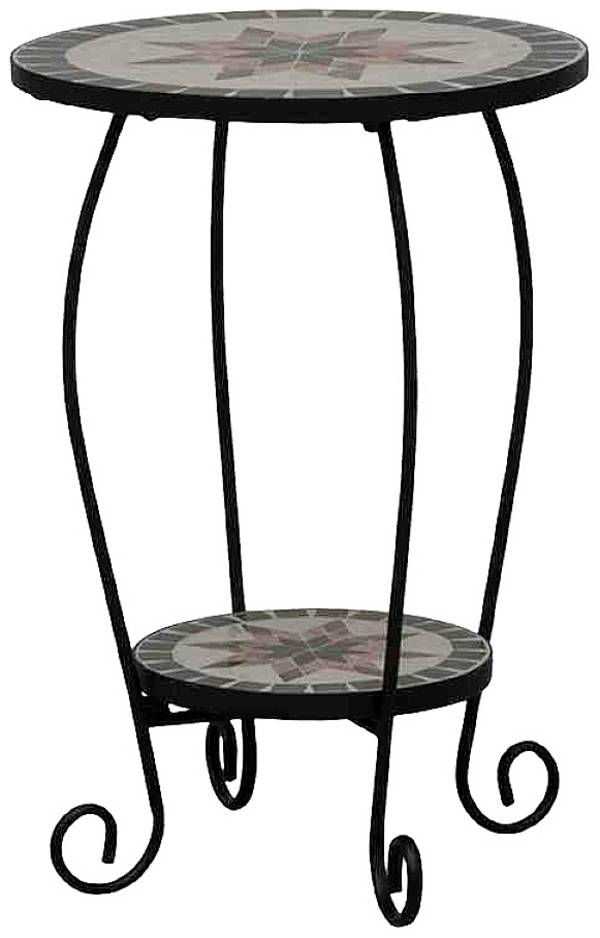 Siena Garden 875324 Blumenständer Stella Ø 40 x 60 cm Gestell Eisen / Mosaik-Optik