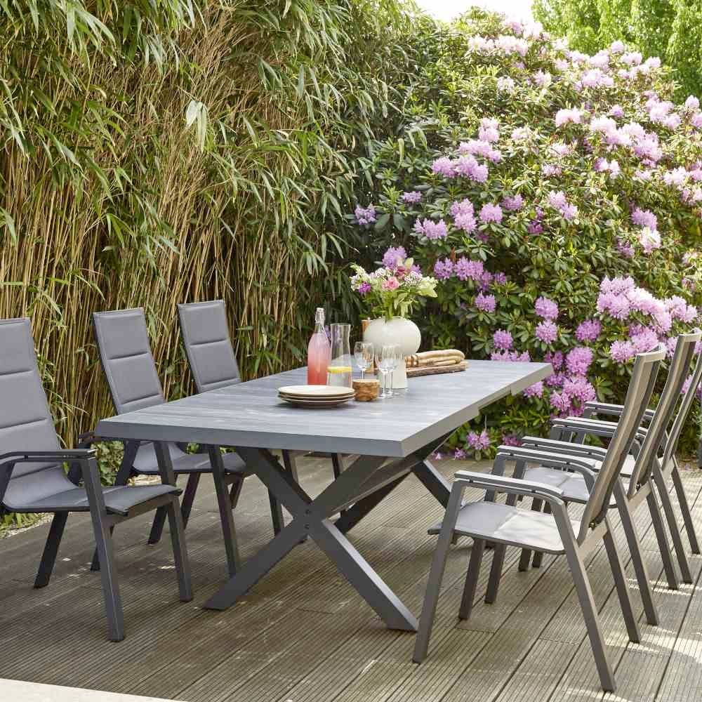 Siena Garden M21936 Milano stapelstoel aluminium, mat-antraciet, textielbekleding toegevoegd – Foto 2 van 2