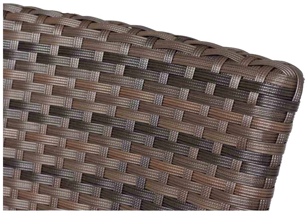 Ein Bild zeigt eine Nahaufnahme eines braunen, geflochtenen Korbgewebes, das für Möbel wie Stühle oder Tische verwendet wird.