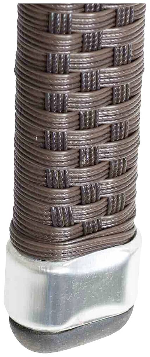 Brauner, gewebter Gürtel mit silberner Schnalle.